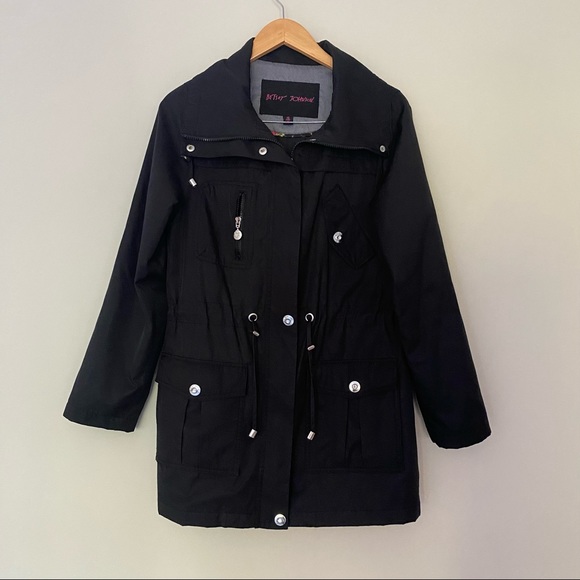 BETSEY JOHNSON Black Funnel Neck Anorak Jacket - Picture 7 of 12